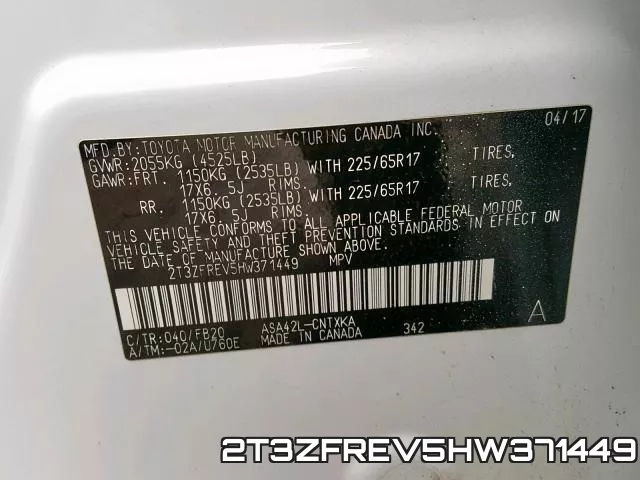 2T3ZFREV5HW371449 фото 2