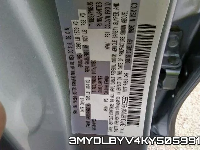 3MYDLBYV4KY505991 фото 2
