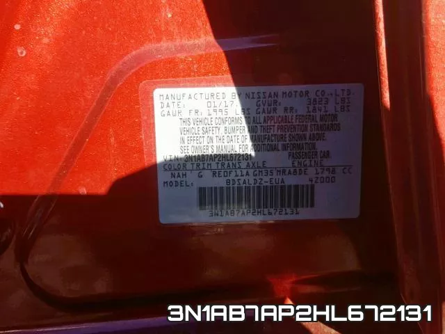 3N1AB7AP2HL672131 фото 2