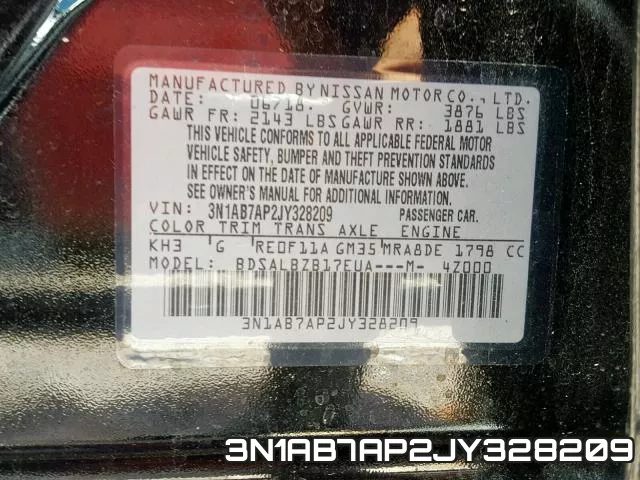3N1AB7AP2JY328209 фото 2