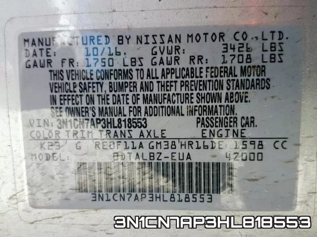 3N1CN7AP3HL818553 фото 2