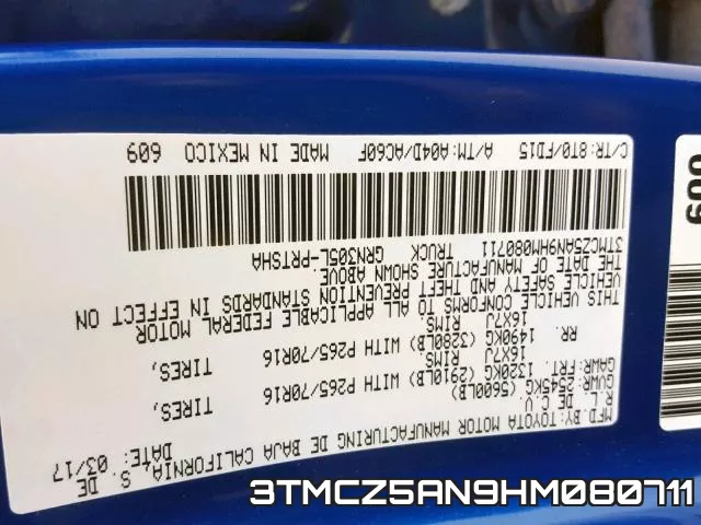 3TMCZ5AN9HM080711 фото 2