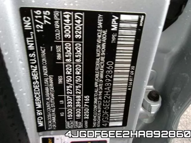 4JGDF6EE2HA892860 фото 2