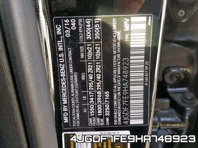 4JGDF7FE9HA748923 фото 2