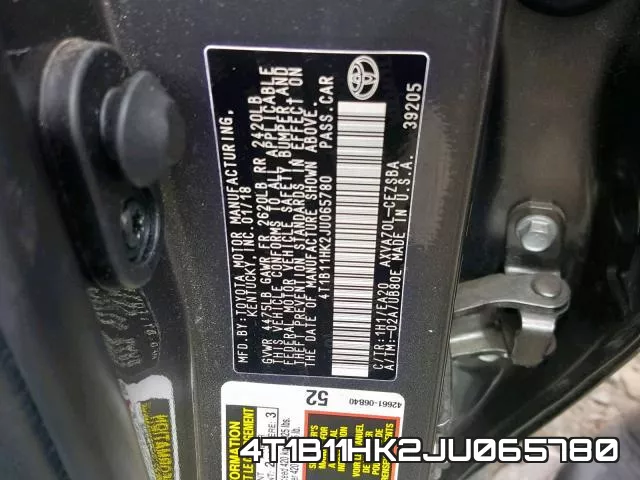 4T1B11HK2JU065780 фото 2