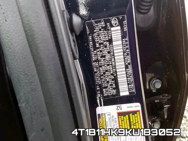4T1B11HK9KU183052 фото 2