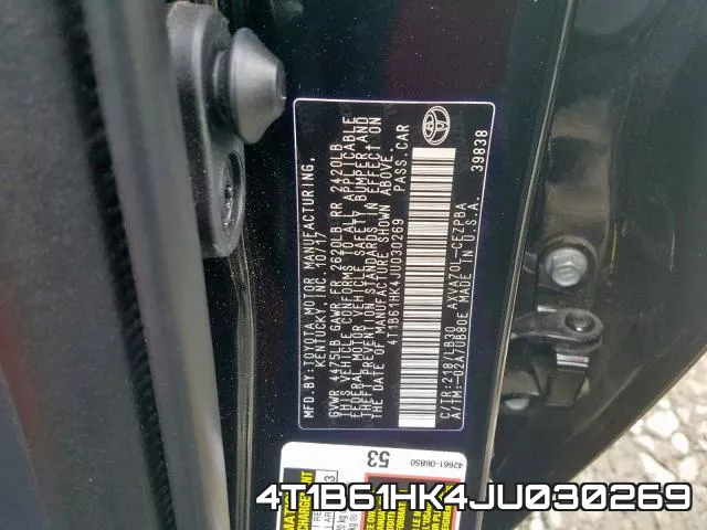 4T1B61HK4JU030269 фото 2