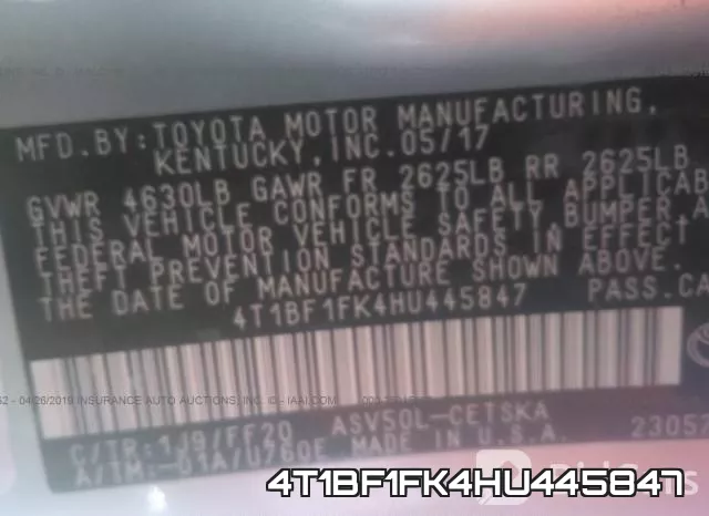 4T1BF1FK4HU445847 фото 10