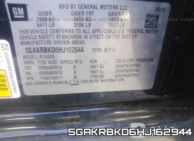 5GAKRBKD6HJ162944 фото 10