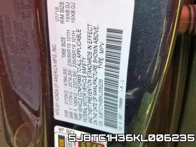 5J8TC1H36KL006235 фото 2