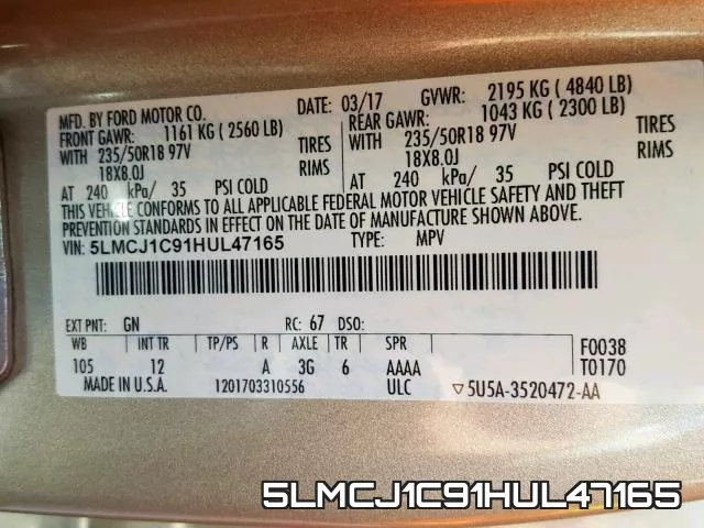 5LMCJ1C91HUL47165 фото 2