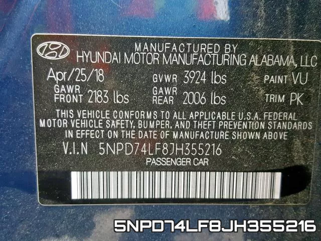 5NPD74LF8JH355216 фото 2