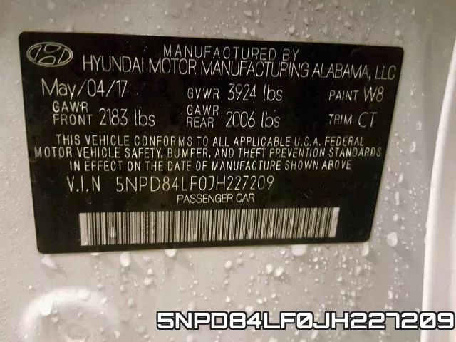 5NPD84LF0JH227209 фото 2