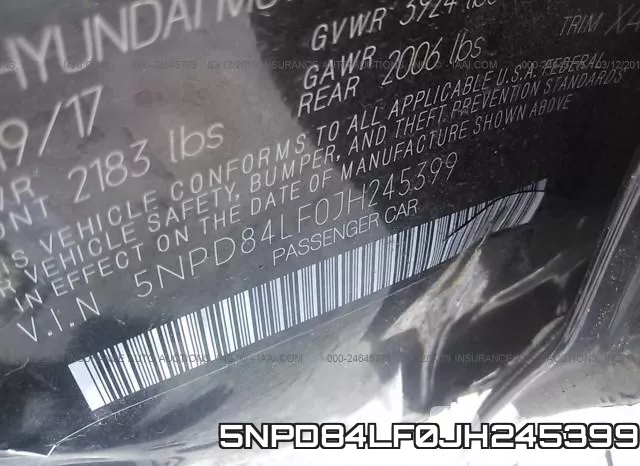 5NPD84LF0JH245399 фото 10