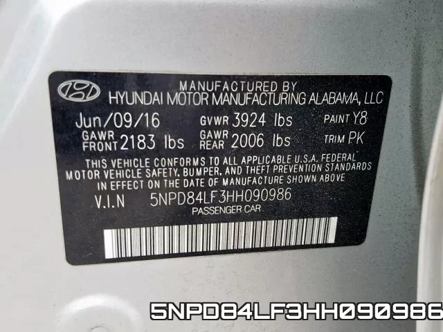 5NPD84LF3HH090986 фото 2