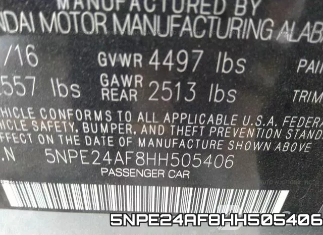 5NPE24AF8HH505406 фото 9