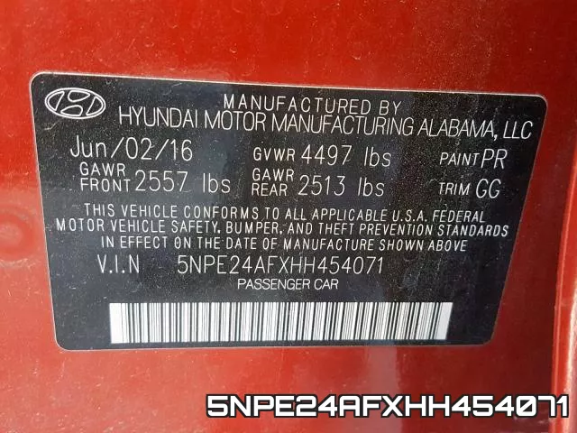 5NPE24AFXHH454071 фото 2
