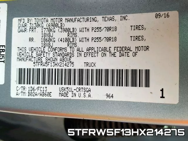 5TFRW5F13HX214275 фото 2