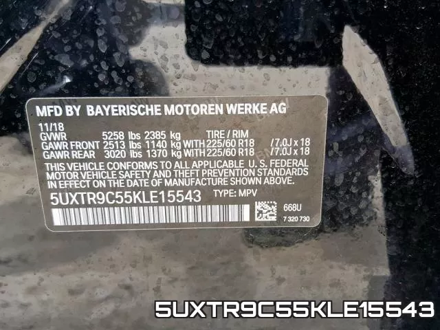 5UXTR9C55KLE15543 фото 2