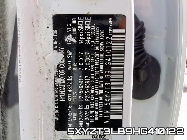 5XYZT3LB9HG410122 фото 2