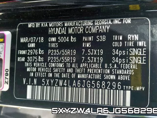 5XYZW4LA6JG568296 фото 2