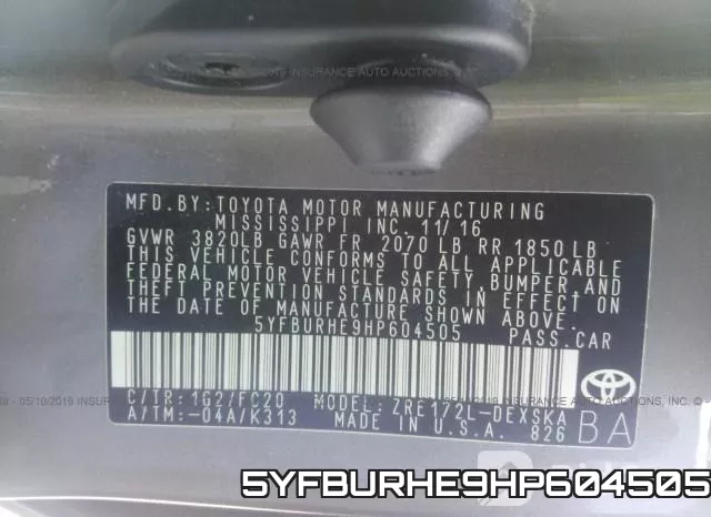 5YFBURHE9HP604505 фото 10