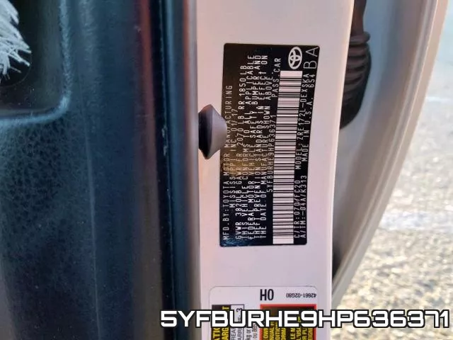 5YFBURHE9HP636371 фото 2
