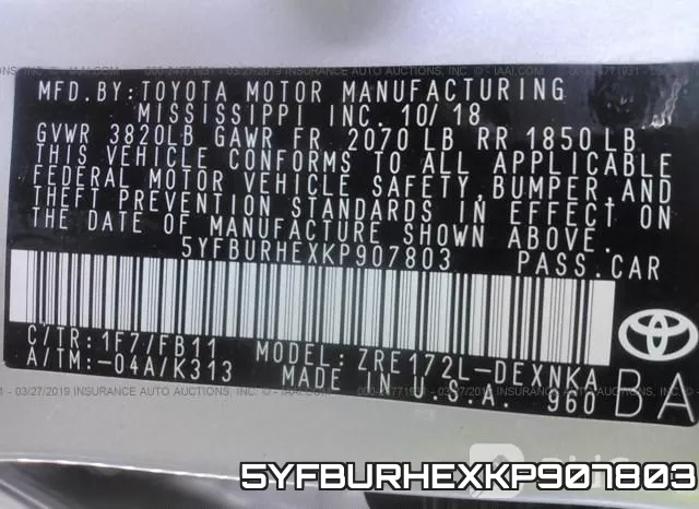 5YFBURHEXKP907803 фото 10