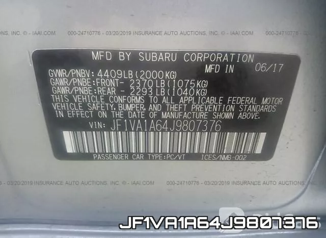 JF1VA1A64J9807376 фото 10