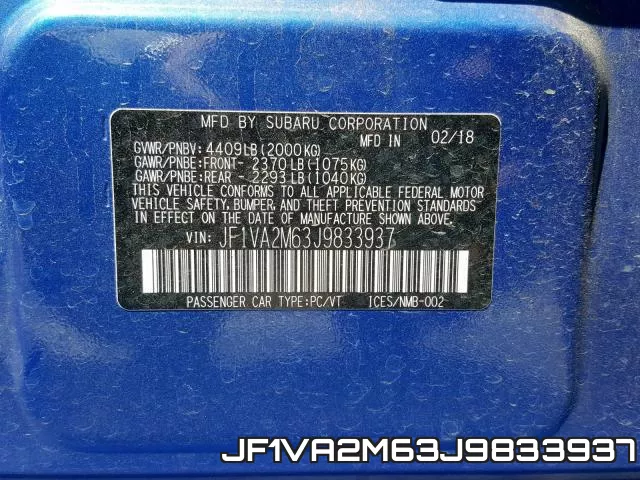 JF1VA2M63J9833937 фото 2