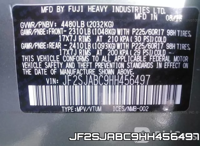 JF2SJABC9HH456497 фото 10