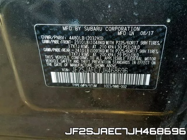 JF2SJAEC7JH468696 фото 2
