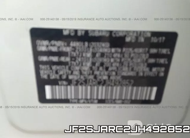JF2SJARC2JH492852 фото 9