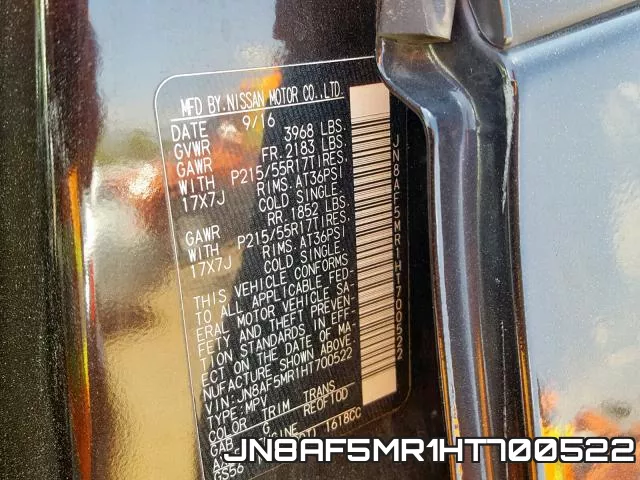 JN8AF5MR1HT700522 фото 2