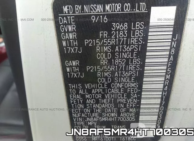 JN8AF5MR4HT700305 фото 10