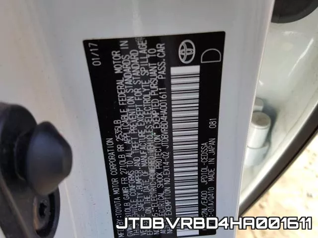 JTDBVRBD4HA001611 фото 2