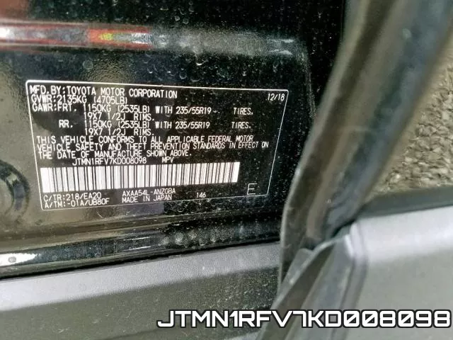 JTMN1RFV7KD008098 фото 2