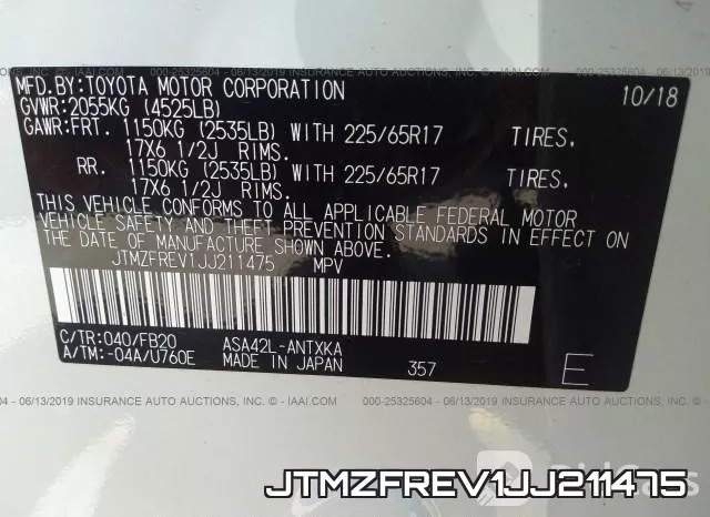 JTMZFREV1JJ211475 фото 10