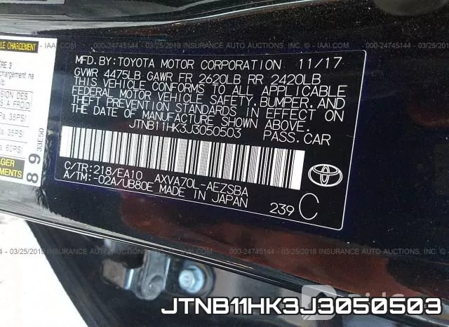 JTNB11HK3J3050503 фото 10