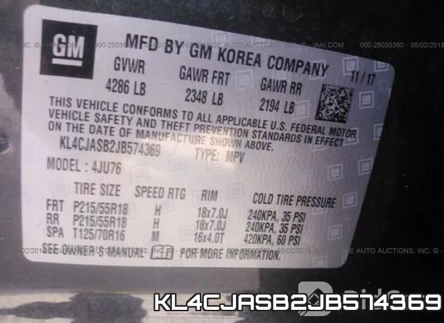KL4CJASB2JB574369 фото 10
