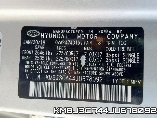 KM8J3CA44JU678092 фото 2