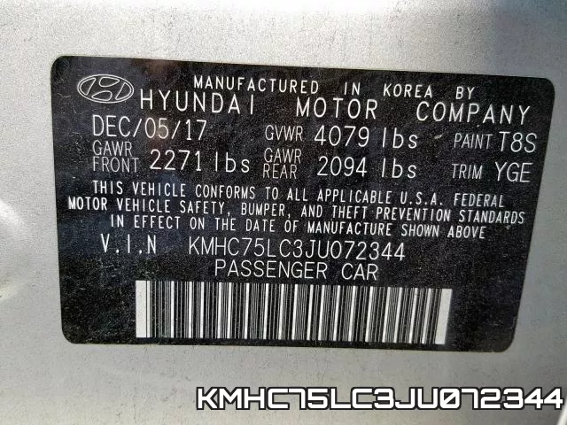 KMHC75LC3JU072344 фото 2