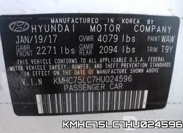 KMHC75LC7HU024596 фото 10