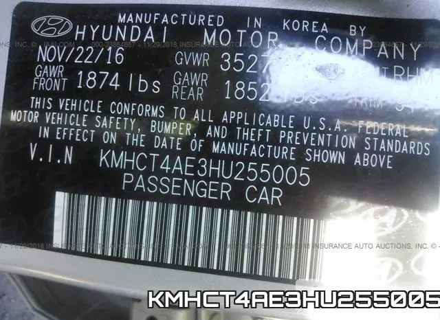 KMHCT4AE3HU255005 фото 10