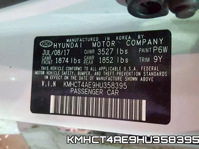 KMHCT4AE9HU358395 фото 2