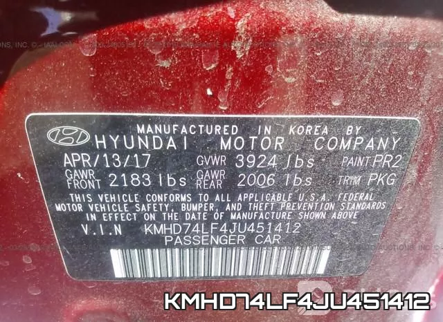 KMHD74LF4JU451412 фото 10