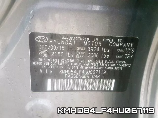 KMHD84LF4HU067119 фото 2