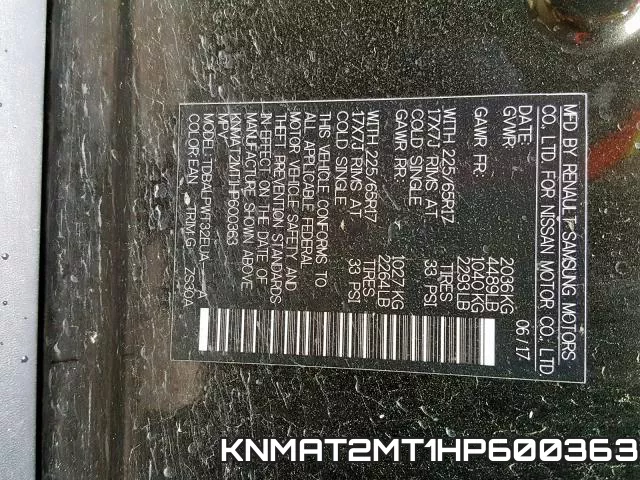 KNMAT2MT1HP600363 фото 2