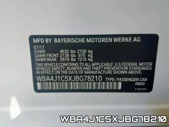 WBA4J1C5XJBG78210 фото 2