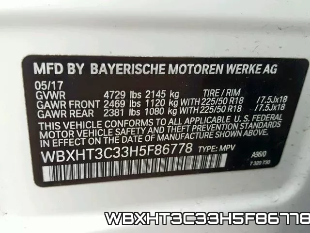 WBXHT3C33H5F86778 фото 2